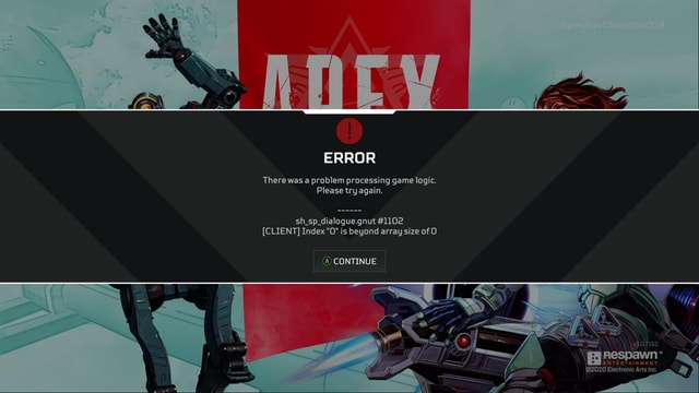 There was a problem processing game logic please try again apex legends ошибка