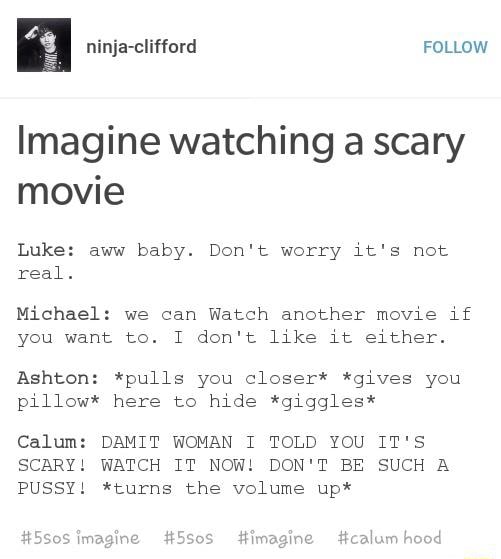 Imagine Watching A Scary Movie Luke Aww Baby Don t Worry It s Not 