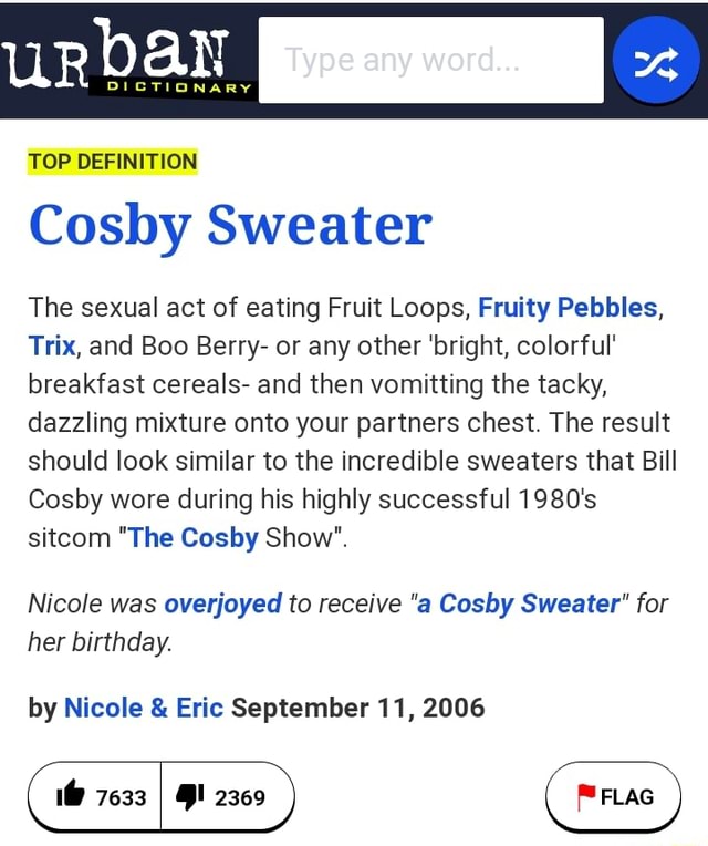 urban dictionary bill cosby sweater