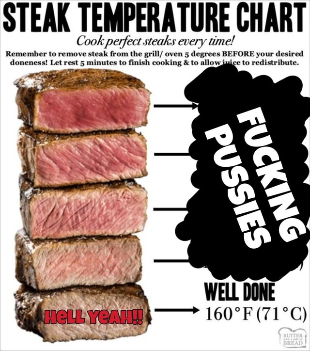 STEAK TEMPERATURE CHART Cook Perfect Steaks Every Time! Remember To ...