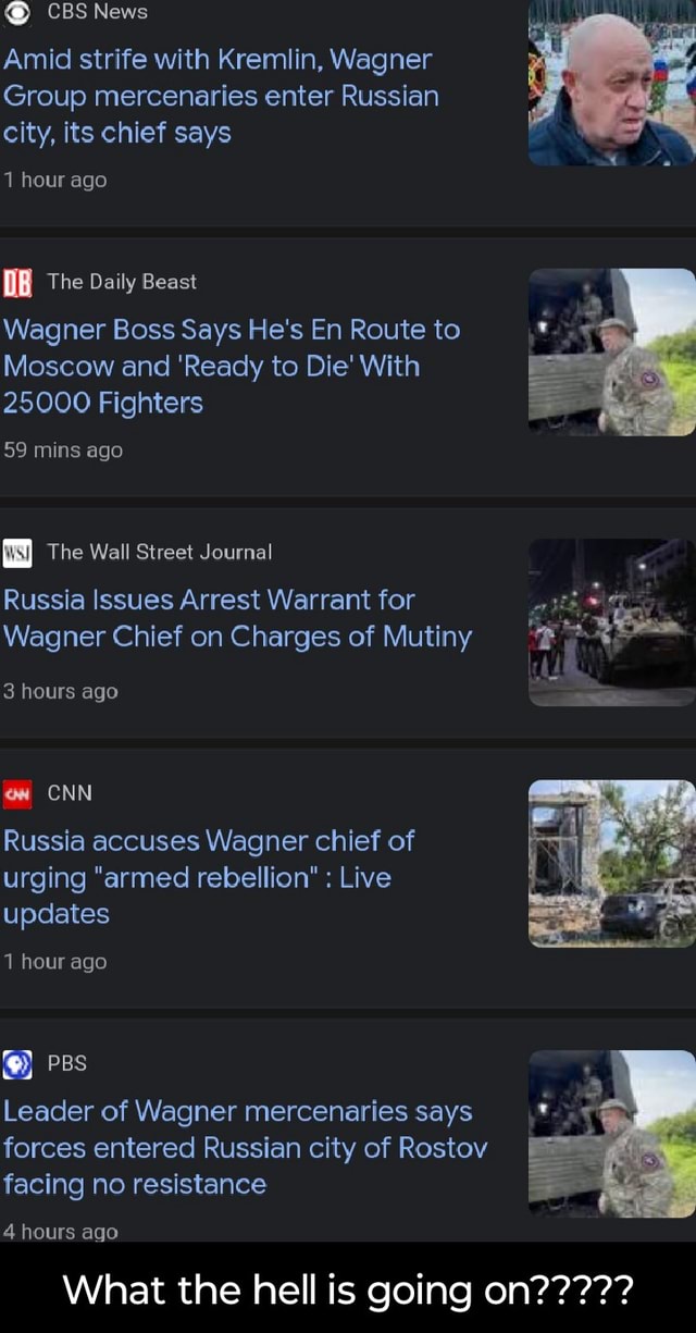 @ CBS News Amid strife with Kremlin, Wagner Group mercenaries enter ...