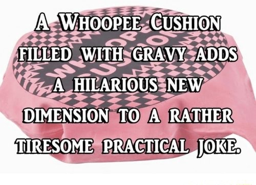 WHOOPEE CUSHION FILLED WITH GRAVY ADDS A HILARIOUS NEW DIMENSION TO A ...
