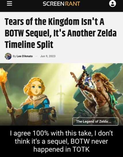 SCREEN Tears of the Kingdom Isn't A BOTW Sequel, It's Another Zelda ...