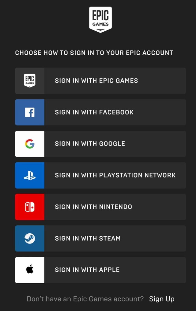 CHOOSE HOW TO SIGN IN TO YOUR EPIC ACCOUNT EPIC SIGN IN WITH EPIC GAMES GAMES SIGN IN WITH