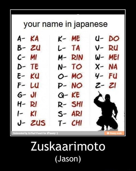 Your Name In Japanese Cc Zuskaarimoto Jason Zuskaarimoto Jason