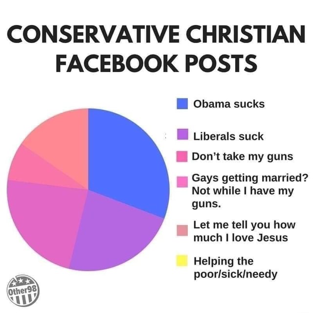 CONSERVATIVE CHRISTIAN FACEBOOK POSTS I Obama sucks , . Liberals suck