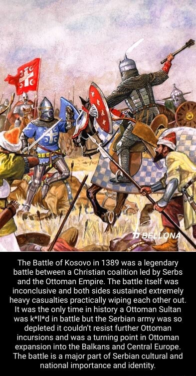 The Battle of Kosovo in 1389 was a legendary battle between a Christian ...