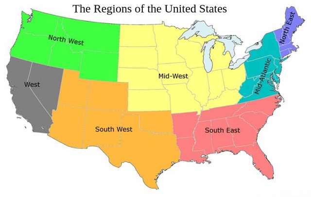 The Regions of the United States South West - iFunny