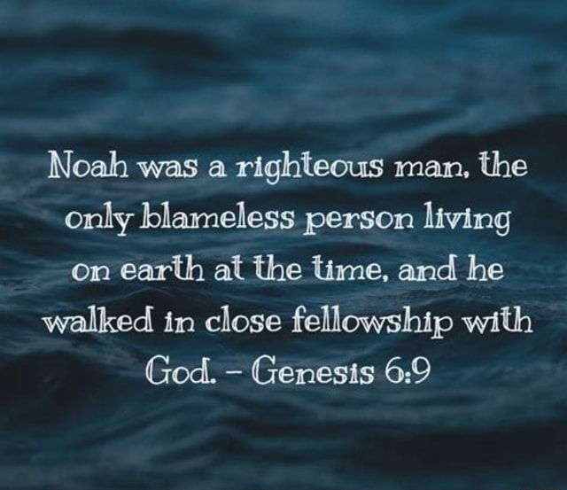 Noah Was A Righteous Man The Only Blameless Person Living On Earth At The Time And He Walked