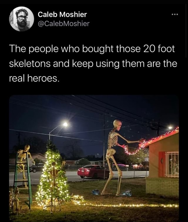 Caleb Moshier The people who bought those 20 foot skeletons and keep ...