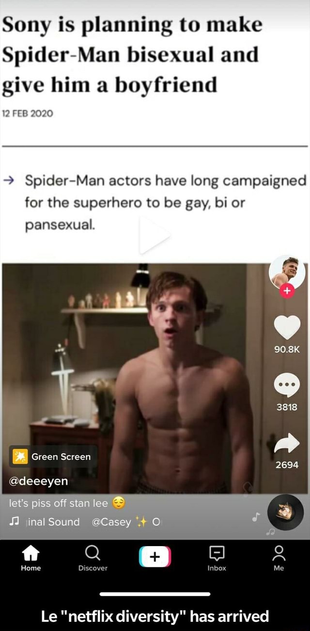 Sony is planning to make Spider-Man bisexual and give him 