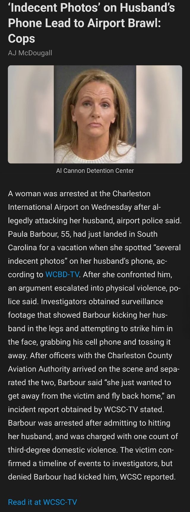 Indecent Photos On Husband S Phone Lead To Airport Brawl Cops Aj