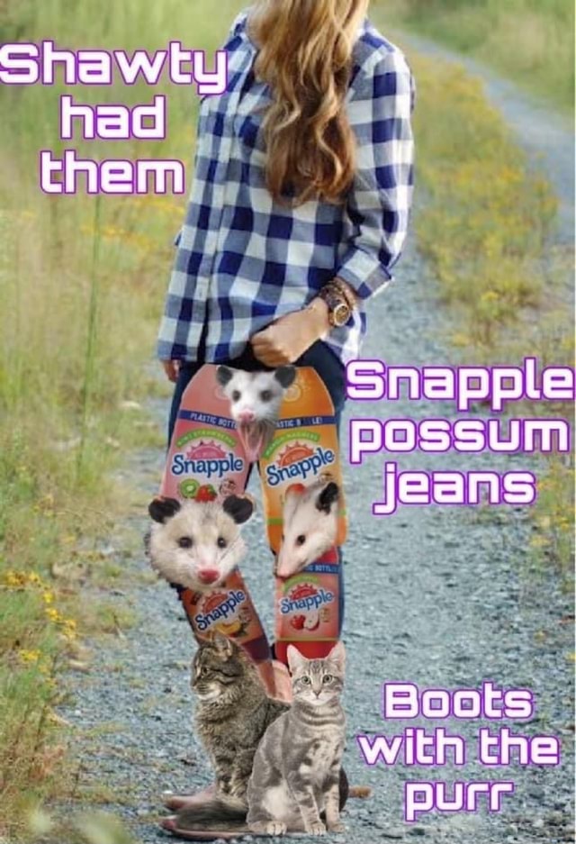 Shawty Had Them Snapple Possum Jeans Elasts With The Pure Ifunny