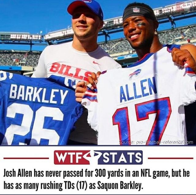 Josh Allen has never passed for 300 yards in an NFL game, but he has as