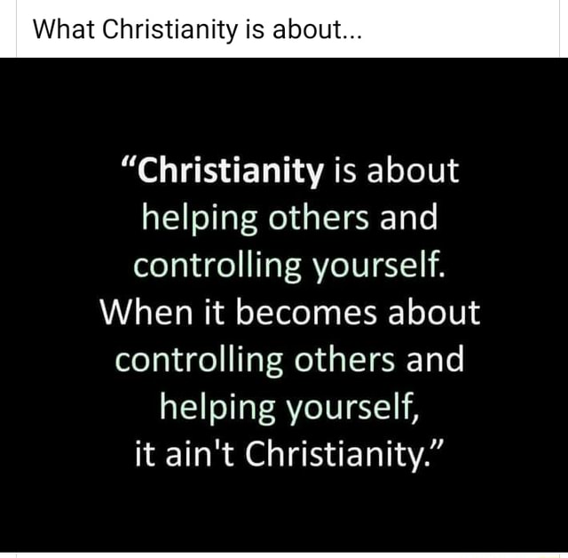 What Christianity is about... 