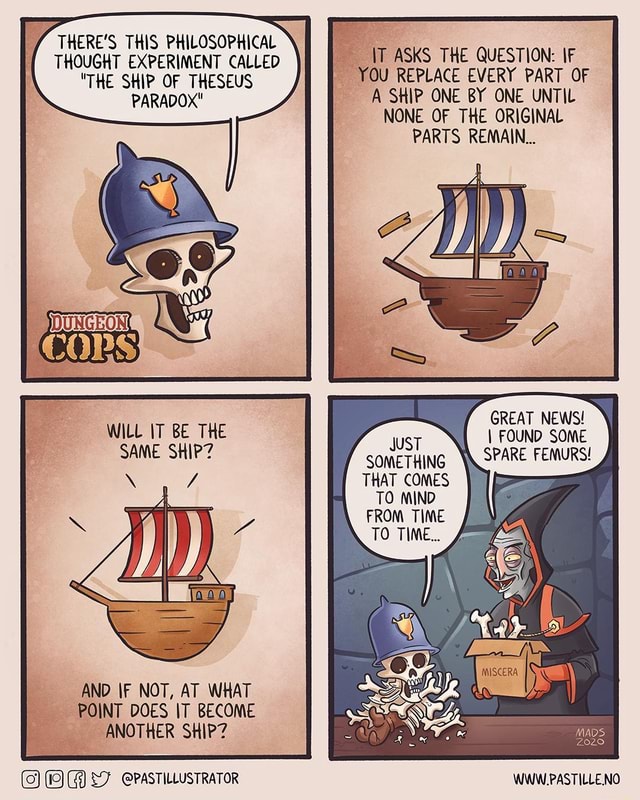 THERE'S THIS PHILOSOPHICAL THOUGHT EXPERIMENT CALLED "THE SHIP OF