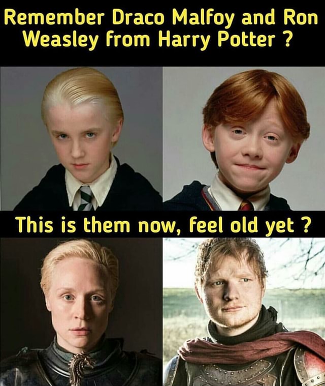 Remember Draco Malfoy and Ron Weasley from Harry Potter ? - )