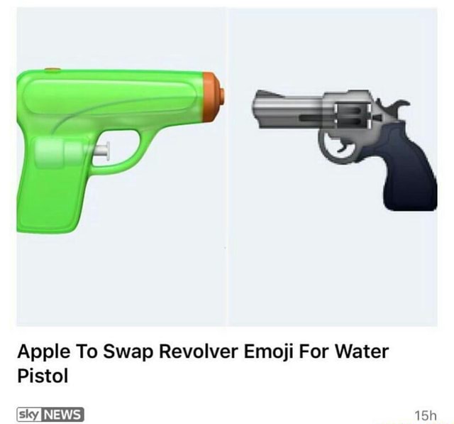 Apple To Swap Revolver Emoji For Water Pistol - )