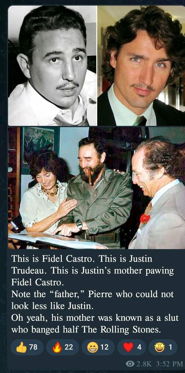 This Is Fidel Castro This Is Justin Trudeau This Is Justins Mother Pawing Fidel Castro Note 5243