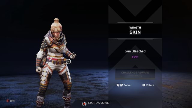 WRAITH SKIN Sun Bleached EPIC Up Zoom Rotate (B) Back STARTING SERVER - )