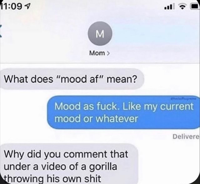 Iv Mom What Does Mood Af Mean Mood As Fuck Like My Current Mood Or Whatever Delivere Why 4352