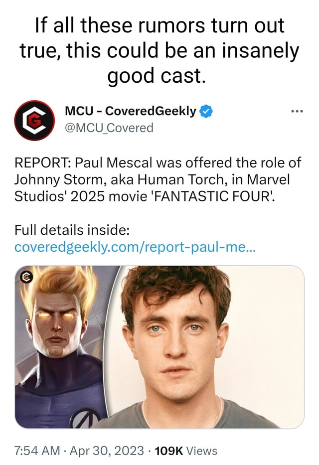 If all these rumors turn out true, this could be an insanely good cast. MCU CoveredGeekly MCU