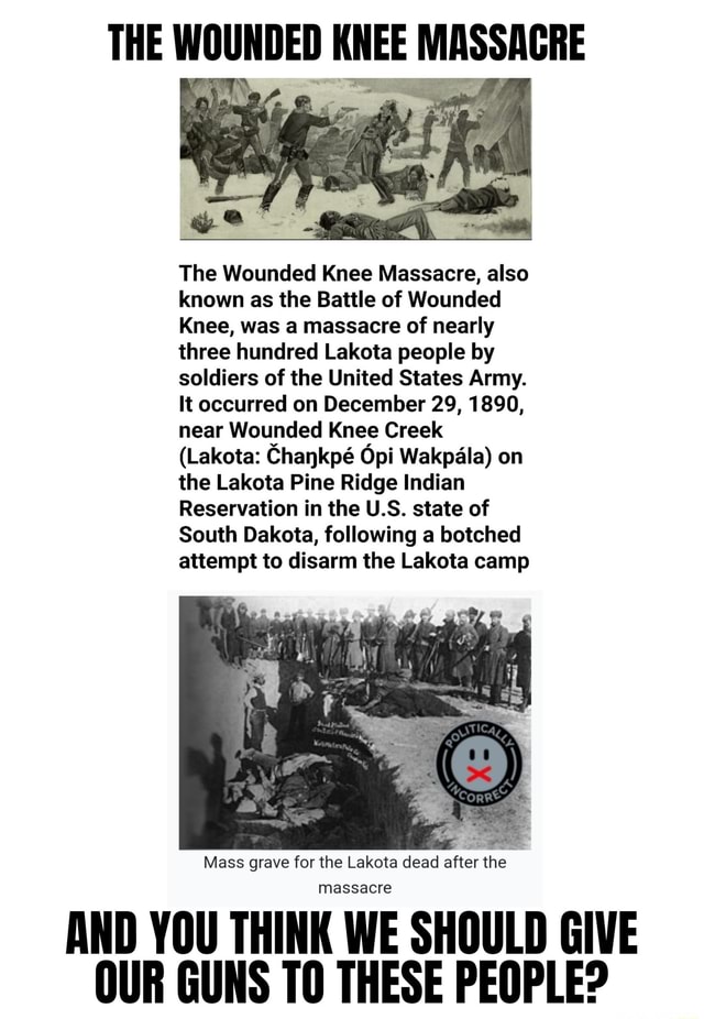 THE WOUNDED KNEE MASSACRE The Wounded Knee Massacre, also known as the
