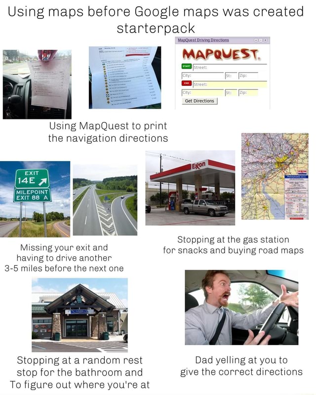 Using Maps Before Google Maps Was Created Starterpack MapQuest Driving ...