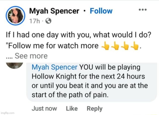 Myah Spencer Follow If I had one day with you, what would I do? 