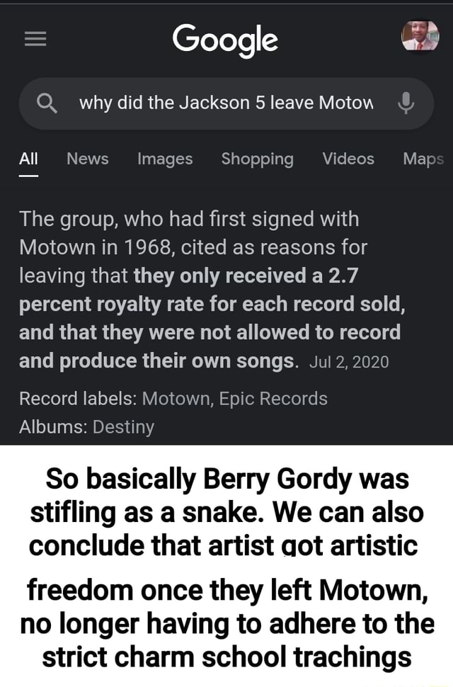 Bs Google Q. why did the Jackson 5 leave Motow All News Images