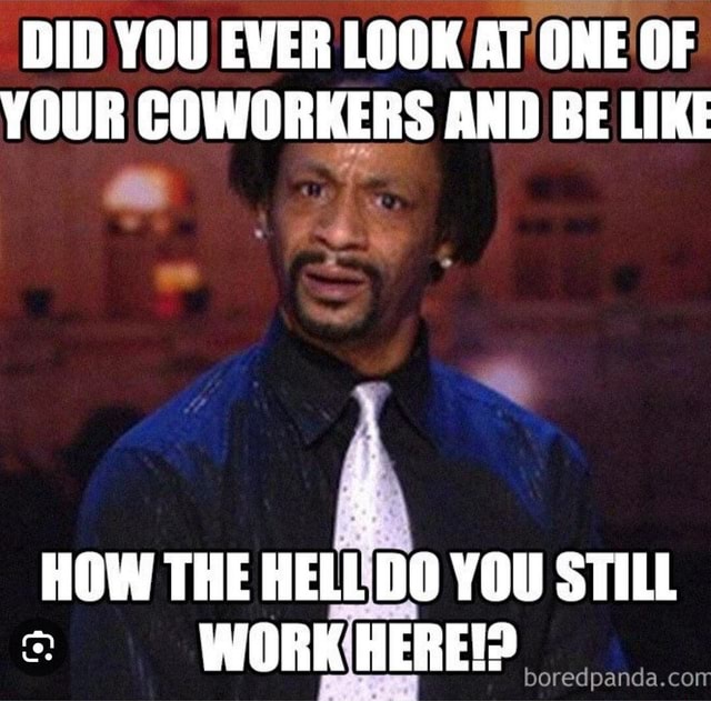 DID YOU EVER I LOOK AT ONE OF YOUR COWORKERS AND BE LIKE HOW THE HELL ...