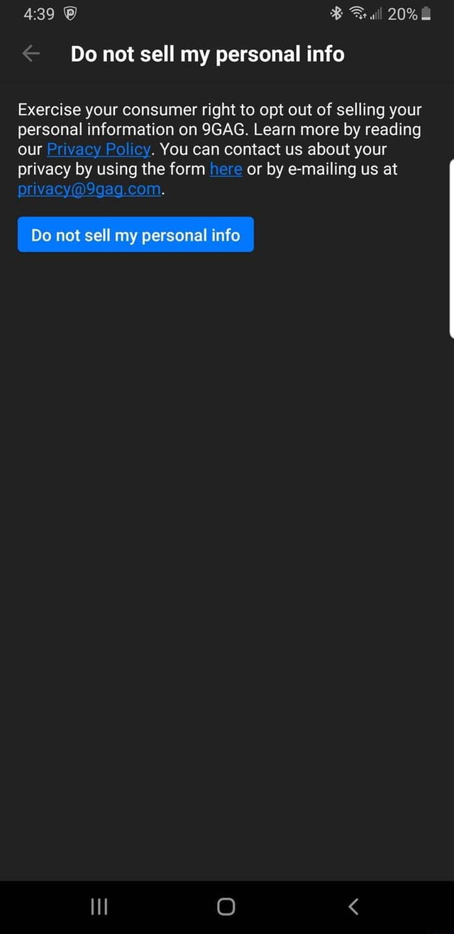 20 Do not sell my personal info Exercise your consumer right to opt