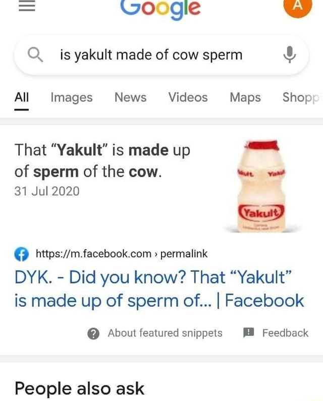 Is yakult made of cow sperm
