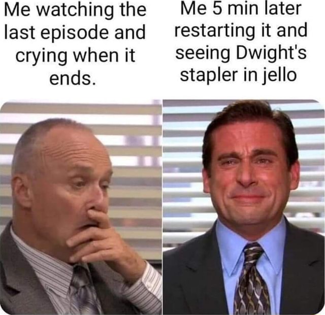 Me watching the later last episode and restarting it and crying when it