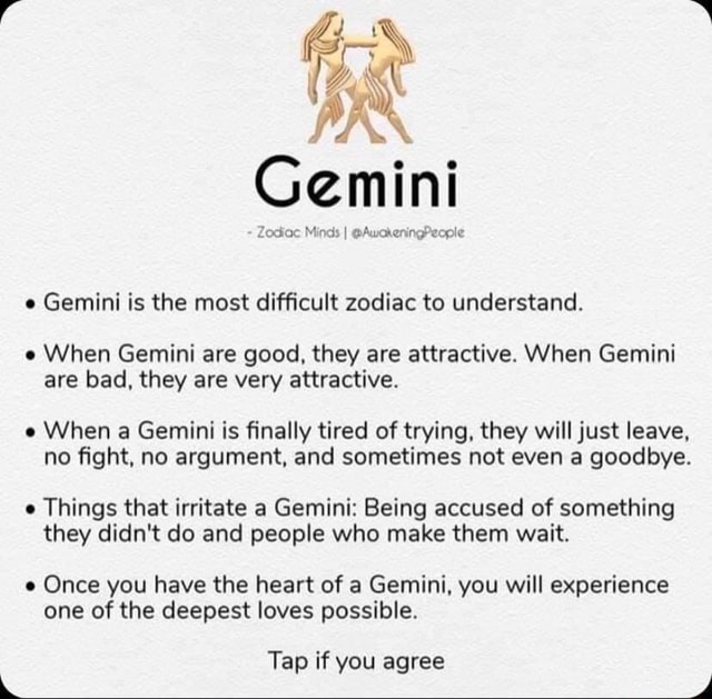 Gemini Zodiac Minds I @AwakeningPeople e Gemini is the most difficult ...