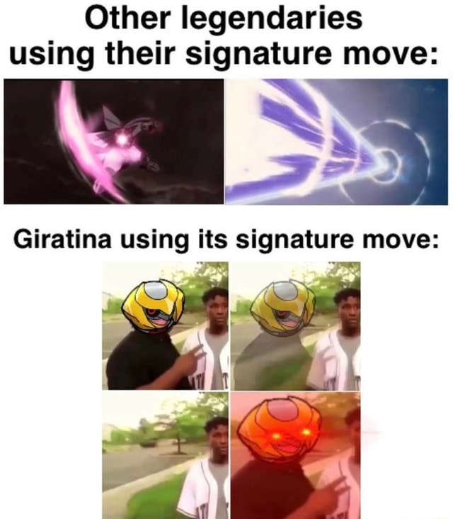 Other legendaries using their signature move Giratina using its