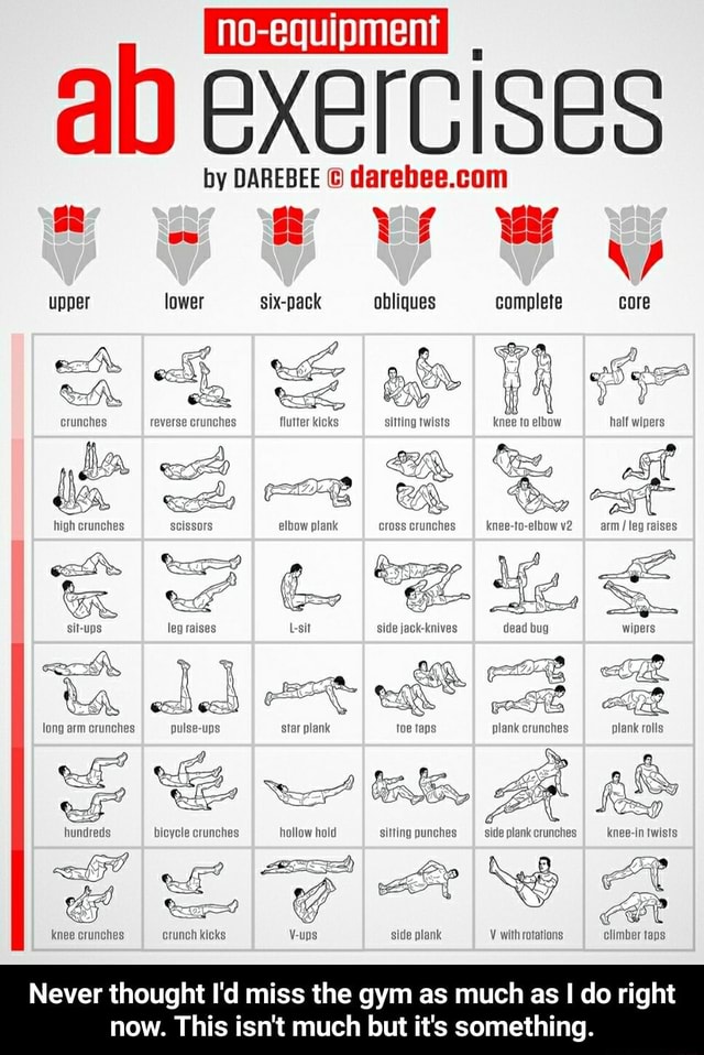 I no-equipment I ab exercises by DAREBEE © darebee.com y Tg Te six-pack ...