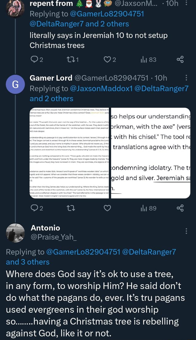 Repent trom JaxsonM... Replying to DeltaRanger? and others