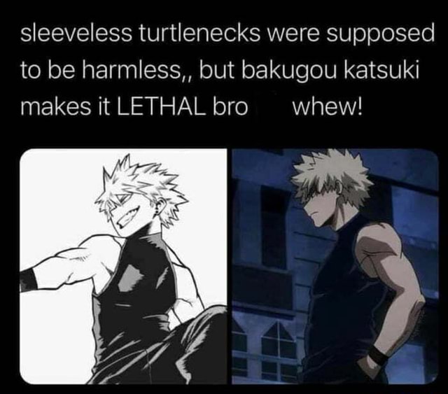 Sleeveless turtlenecks were supposed to be harmless,, but bakugou ...