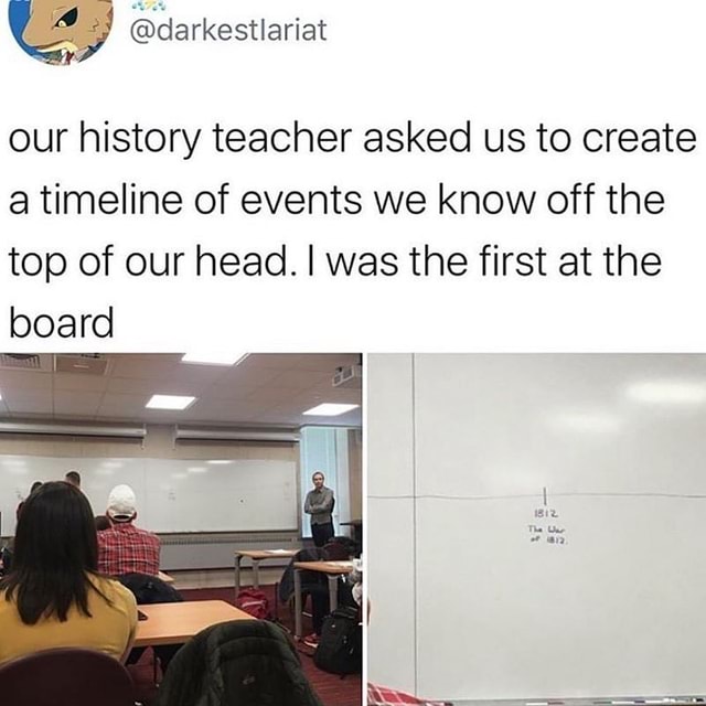 😭 our history teacher asked us to create a timeline of events we know