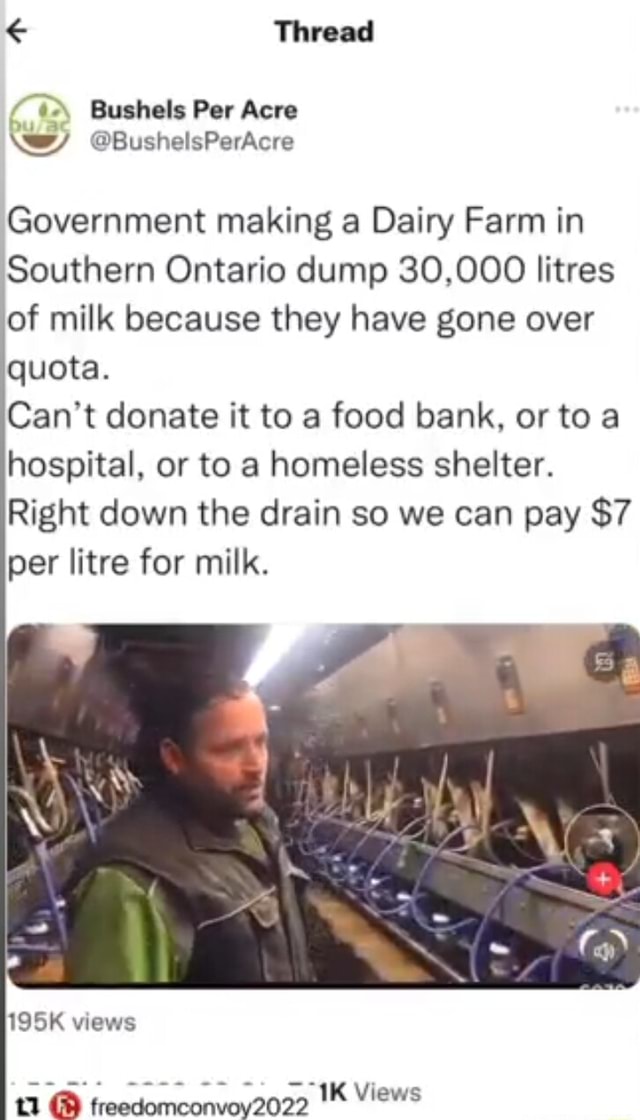 Thread Bushels Per Acre \w/ BushelsPerAcre Government making a Dairy