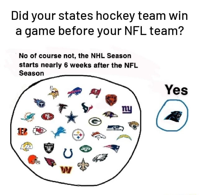Did your states hockey team win a game before your NFL team? No of