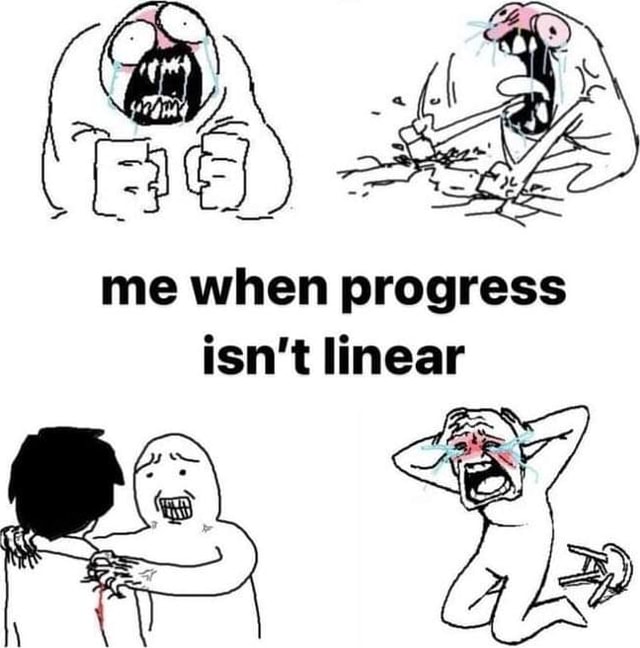 Me when progress isn't linear - iFunny