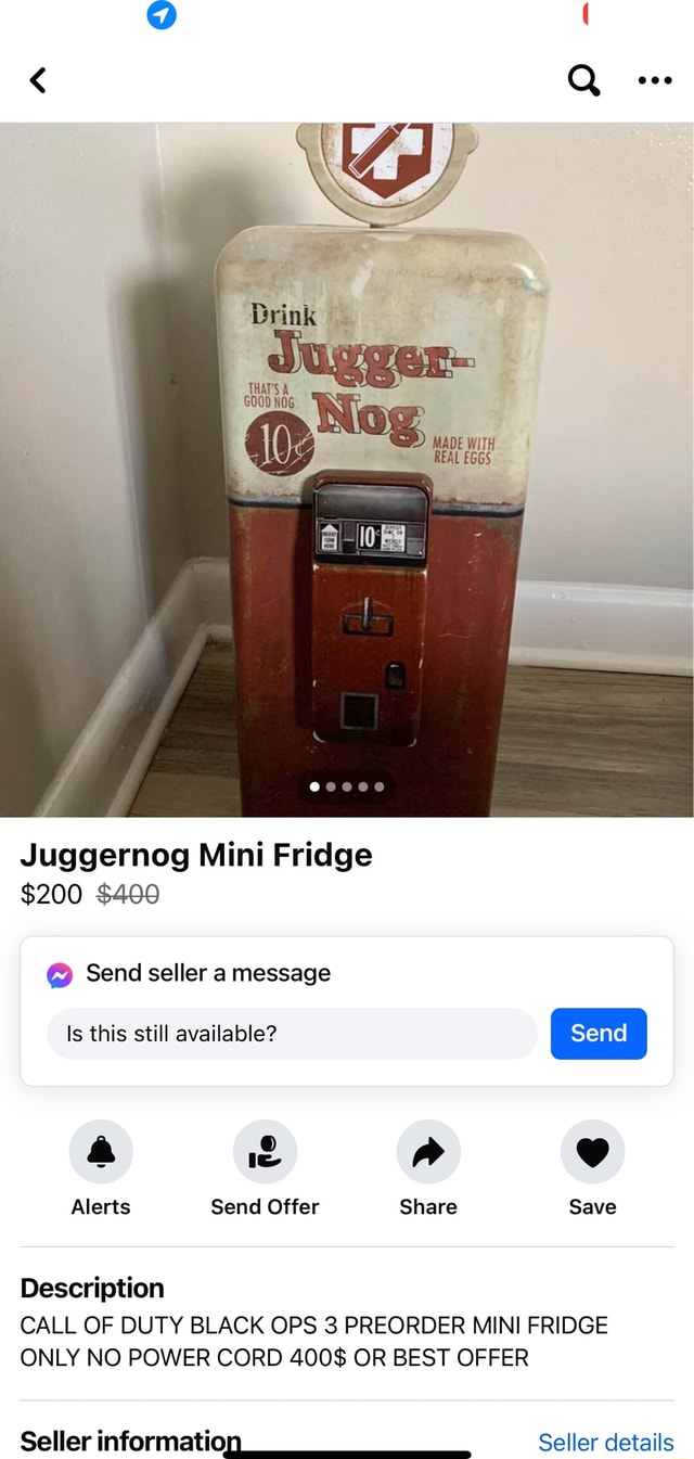 Drink HAT'S A 000 NOG Nog MADE WITH REAL EGGS Juggernog Mini Fridge