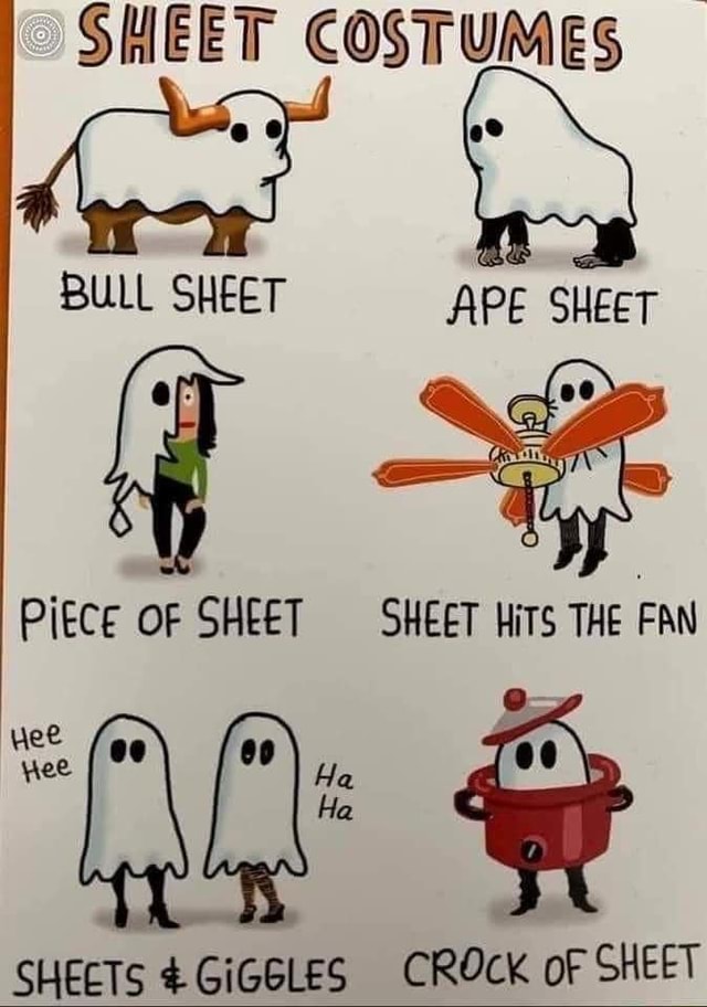 SHEET COSTUMES BULL SHEET APE SHEET Pitce oF SHEET SHEET HiTS THE FAN ...