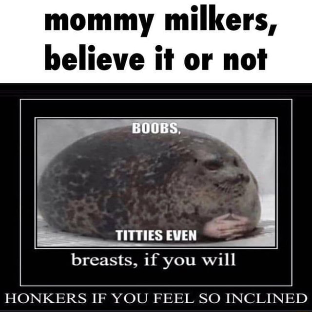 Mommy Milkers Believe It Or Not Boobs Titties Even Breasts If You Will Honkers If You Feel So 