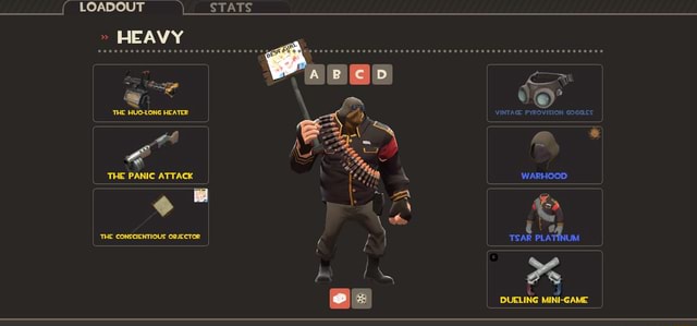 Pyrovision Heavy LOADOUT STATS HEAVY THE HUO-LONG HEATER THE PANIC ATTACK THE ...