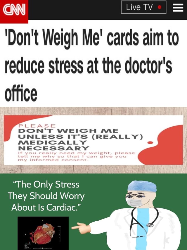 Don't Weigh Me' cards aim to reduce stress at the doctor's office