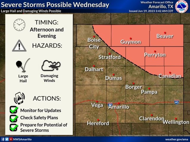 Severe Storms Possible Wednesday Large Hail and Damaging Winds Possible ...