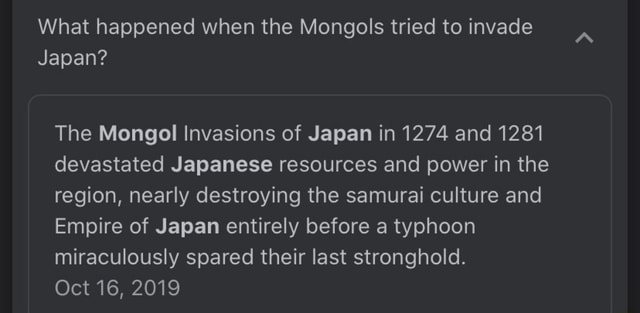 What happened when the Mongols tried to invade Japan? The Mongol ...